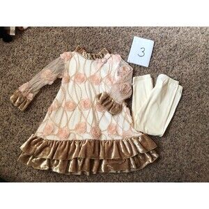 NEW Purr fect Boutique Girls Lace Dress w/ hairbow and matching leggings 3T